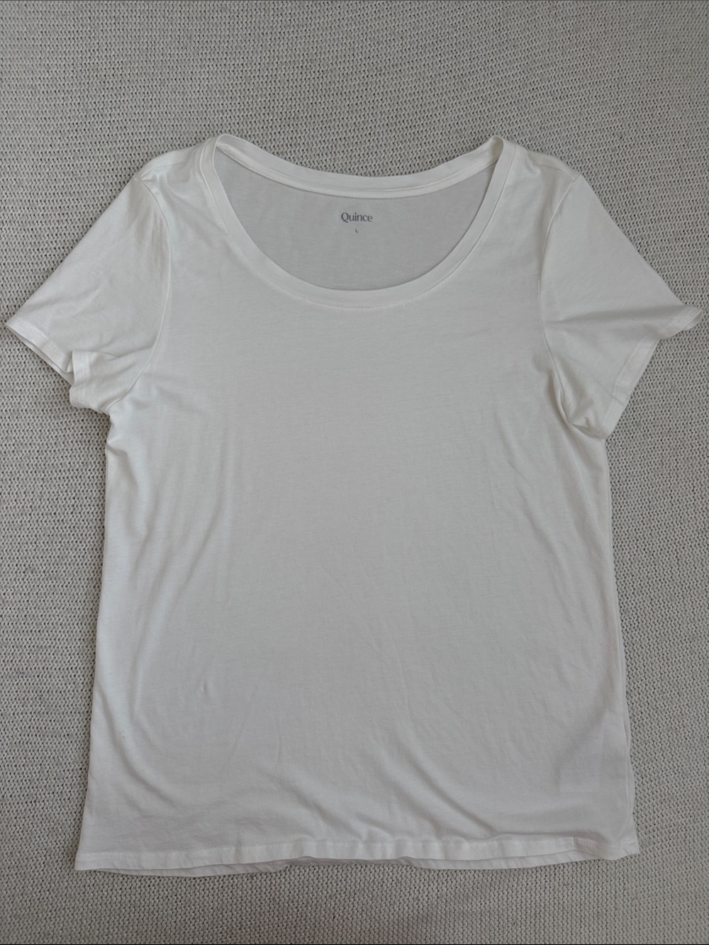 Quince Cotton Short Sleeve T Shirt White Size Large